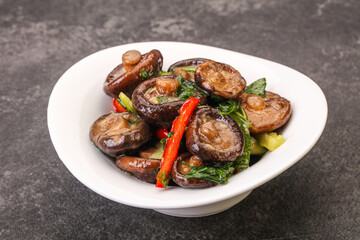 Marinated shiitake mushrooms with herbs