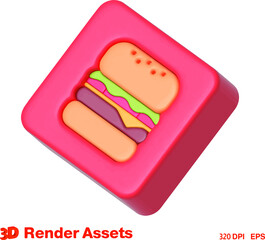 
cute 3d assets of food market, perfect for social media, game, website assets and many more