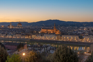 Fototapeta na wymiar View of the beautiful city of Florence, the birthplace of the Renaissance movement and regional capital of Tuscany, Italy.