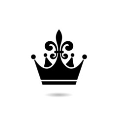 King crown icon with shadow