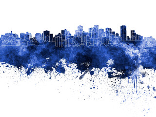 Fototapeta premium Edmonton skyline in watercolor background