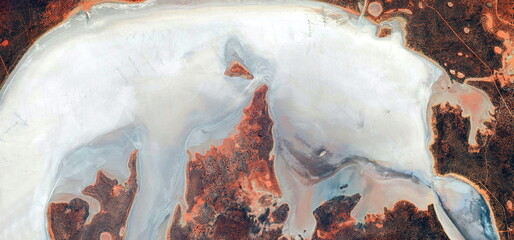 abstract landscape of the deserts of Africa from the air emulating the shapes and colors of...
