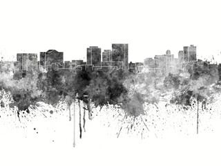 Fototapeta premium El Paso skyline in watercolor background