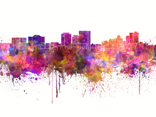 Fototapeta premium El Paso skyline in watercolor background