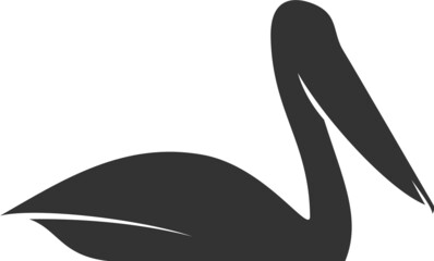 Obraz premium Pelican Silhouette. Isolated Vector Animal Template for Logo Company, Icon, Symbol etc 