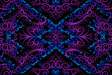 seamless circular circle candy colour caleidoscope gradient flower art pattern of indonesian traditional tenun batik ethnic dayak ornament for wallpaper ads background 