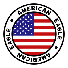 Round American Eagle United States Flag Clipart