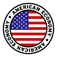 Round American Economy United States Flag Clipart