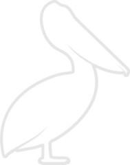 Pelican Silhouette. Isolated Vector Animal Template for Logo Company, Icon, Symbol etc 
