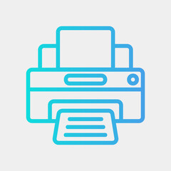 Printer icon in gradient style, use for website mobile app presentation