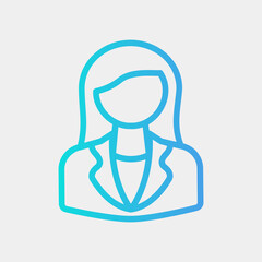 Woman employee icon in gradient style, use for website mobile app presentation