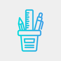Stationery icon in gradient style, use for website mobile app presentation