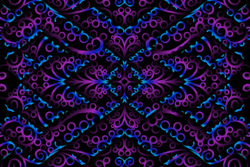 seamless circular circle candy colour caleidoscope gradient flower art pattern of indonesian traditional tenun batik ethnic dayak ornament for wallpaper ads background 