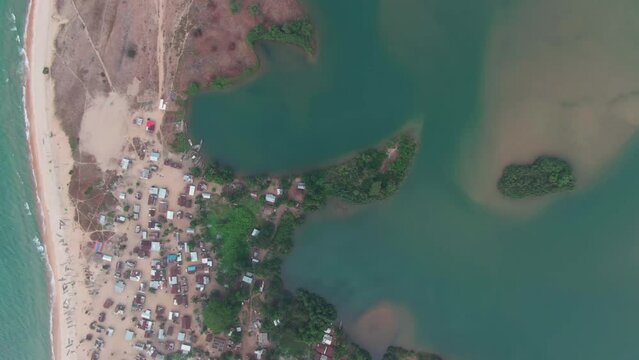 Cape Mount peninsula, a spit of land separating the brackish lagoon Lake Piso from the Atlantic Ocean