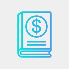 Finance book icon in gradient style, use for website mobile app presentation