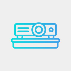 Projector icon in gradient style, use for website mobile app presentation