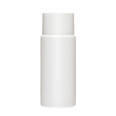 Cosmetic bottles with lid isolated on white background. Bottle with hand sanitizer. Antimicrobial liquid gel. Hand hygiene. Shampoo bottle. Medicine bottle. Liquid soap.