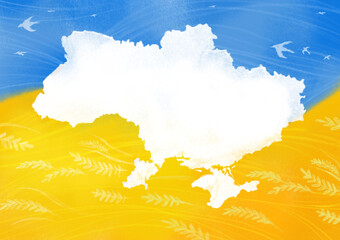 Map of Ukraine ,hand drawn illustration