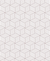 Seamless gray abstract pattern isometric cubes. Vintage and retro 3d minimal geometric shape background. Eps 10 wall art texture illustration.