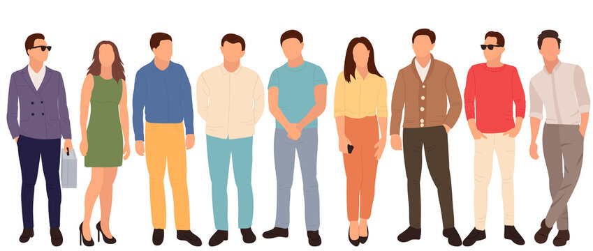 people men and women flat design, isolated