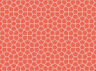 The geometric pattern with lines. Seamless vector background. White and pink texture. Graphic modern pattern. Simple lattice graphic design