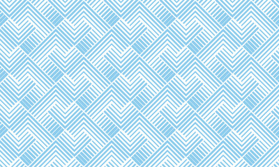 Abstract geometric pattern with stripes, lines. Seamless vector background. White and blue ornament. Simple lattice graphic design