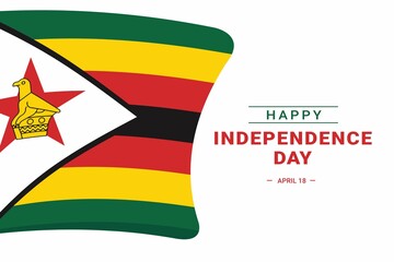 Zimbabwe Independence Day. Vector Illustration. The illustration is suitable for banners, flyers, stickers, cards, etc.	