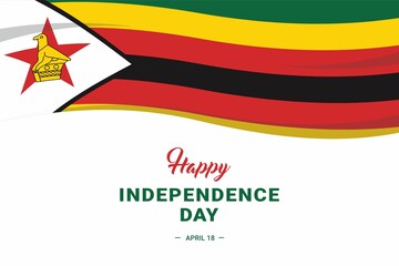 Zimbabwe Independence Day. Vector Illustration. The illustration is suitable for banners, flyers, stickers, cards, etc.	