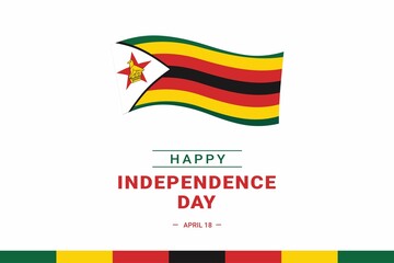 Zimbabwe Independence Day. Vector Illustration. The illustration is suitable for banners, flyers, stickers, cards, etc.	 - obrazy, fototapety, plakaty