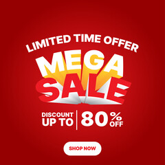 mega sale promotion design template. business vector illustration