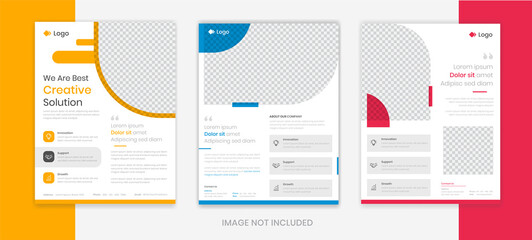 Clean Corporate Flyer design template set, business flyer  layout editable vector, minimal flyer, pamphlet, poster 