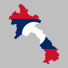 Laos flag inside the Laos map borders vector illustration 