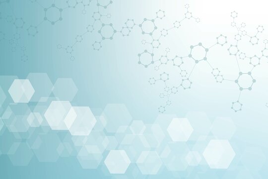 Modern futuristic background of the scientific hexagonal pattern. Virtual abstract background with particle, molecule structure for medical, technology, chemistry, science. Social network vector