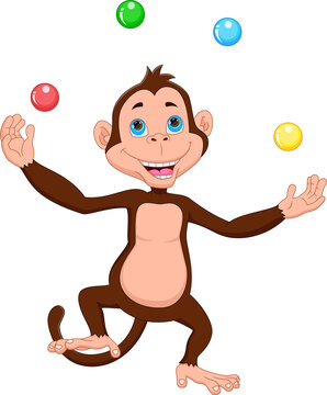 recommend clip art: cartoon cute monkey juggling balls