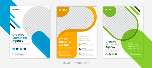 Modern Corporate flyer design template set, business flyer layout editable vector, A4 size company leaflet, pamphlet, poster design