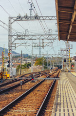 Fototapeta na wymiar 阪急電鉄今津線 仁川駅のプラットホームから見える風景