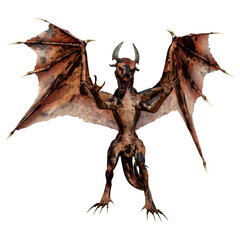 3D Rendering Fairy Tale Dragon on White