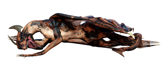 3D Rendering Fairy Tale Dragon on White © photosvac