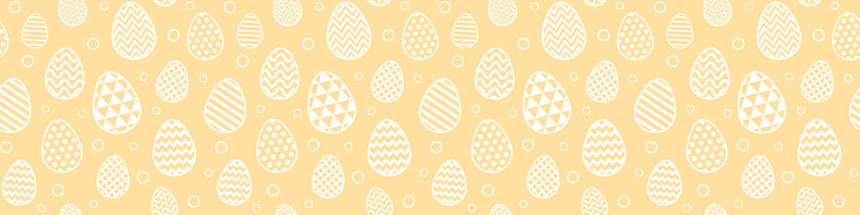 Easter wrapping paper. Background with eggs. Banner. Vector