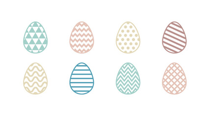 Easter eggs. Icon set. Vector