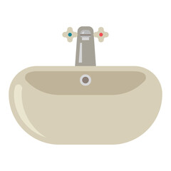 Wash basin vector cartoon illustration isolated on a white background.
