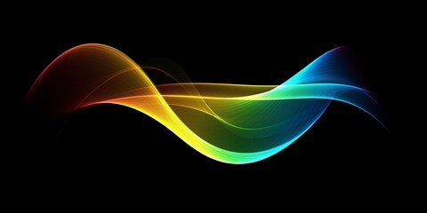 Abstract multicolored light waves background

