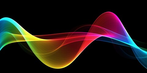 Abstract multicolored light waves background
