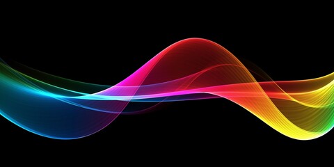 Abstract multicolored light waves background
