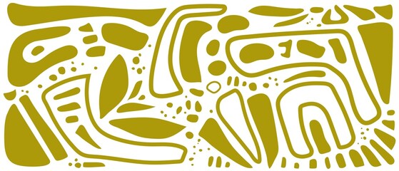 Fashionable template for design. Hand drawn minimal abstract pattern. Collage contemporary print.