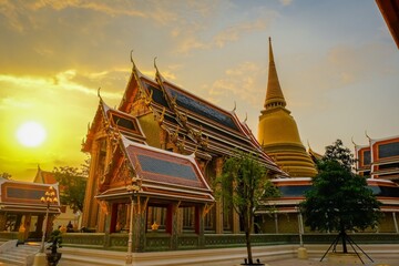Wat Ratchabophit, a temple with a large golden chedi.