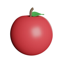 Very fresh red apples 3d rendering illustration
