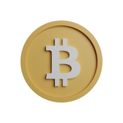 Bitcoin or crypto financial symbol 3d rendering illustration