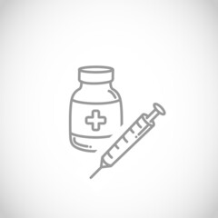 Vaccine thin line style vector icon