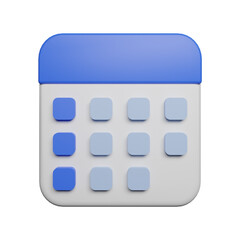 Calendar time month and year 3d rendering illustration